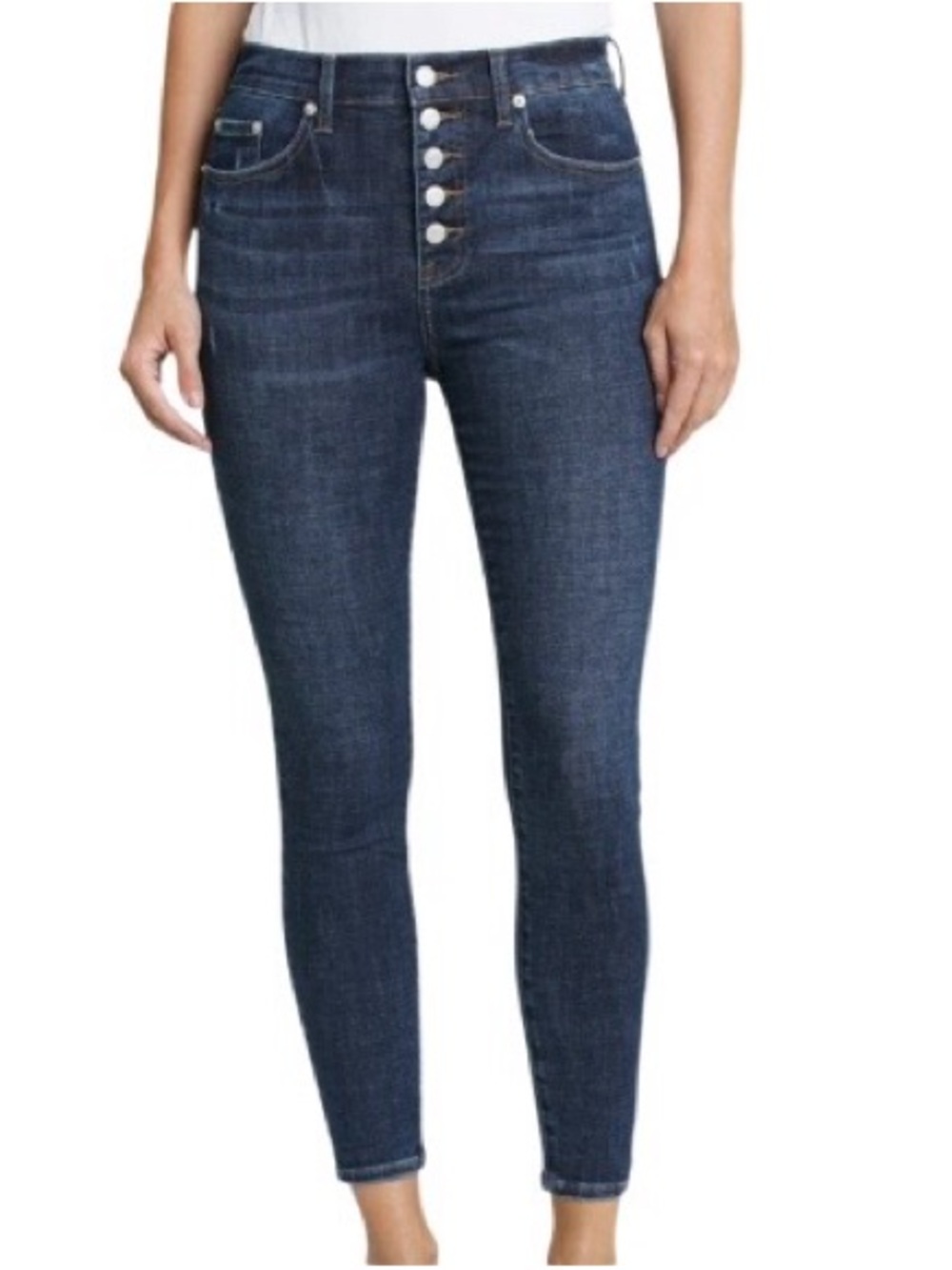 Pistola Jeans Women's Sz 25
Mid-Rise Button Fly Skinny Dark
Wash Stretch Denim